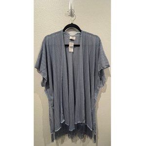 DAVID AND YOUNG Blue Crochet Cardigan